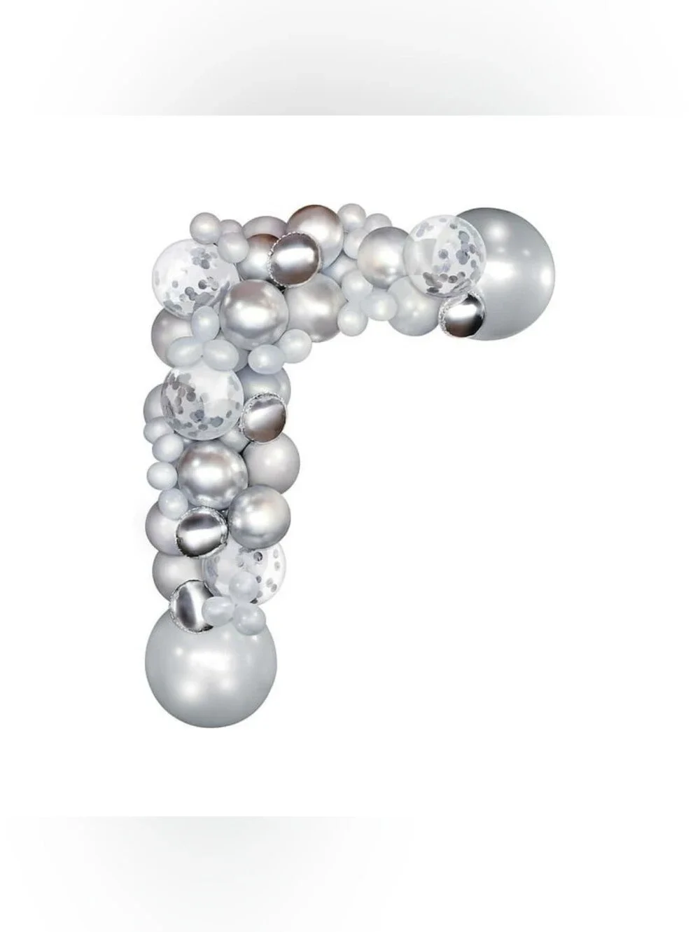 Silver and Pearl Balloon Garland Arch